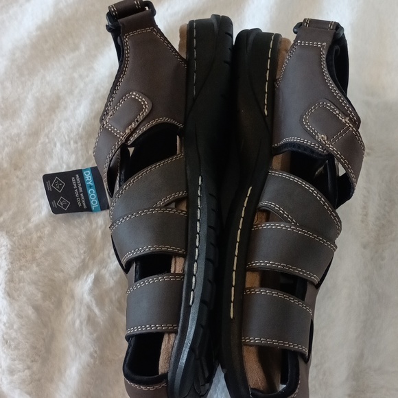 St John's Bay men's DRY+COOL memory foam sandals Brown size 12m - Picture 6 of 6